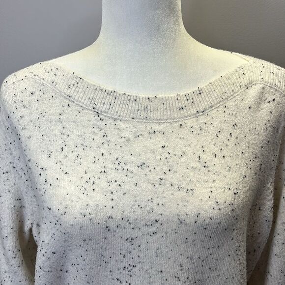 Loft Flecked Boatneck Tunic Sweater / Cream with dark speckles / XL Petite - Picture 4 of 9
